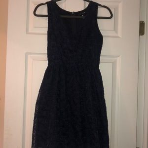 Navy blue floral (lace) dress